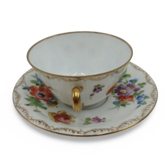 RK Richard Klemm DRESDEN Double Handled Soup Cup and Saucer Germany Vintage - Picture 5 of 10